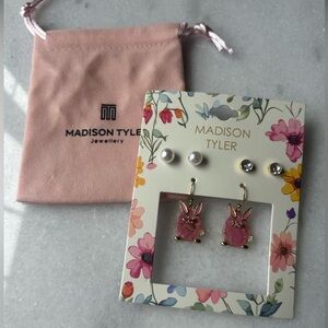 Madison Tyler 3pc Spring Bunny Earring Set